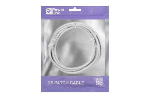 Патч-корд 2E Cat 5e,UTP,RJ45, 26AWG ,7/0.16 Cu, 2.50 m, PVC,Grey (2E-PC5ECOP-250GRY) | Зображення 2