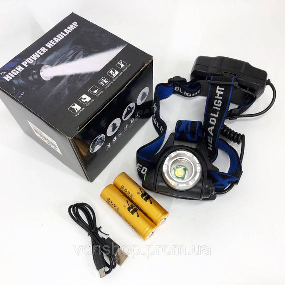 Ліхтарик акумуляторний наголовний, Дуже потужний налобний ліхтар, Налобний світлодіодний ліхтар IA-25 | Зображення 8