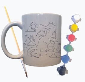 Набор для творчества кружка раскраска Сказочный Дракон 330 мл белая