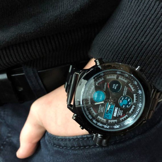 Стильні статусні наручні годинники стрілочні SKMEI, Наручні чоловічі годинники стильні ділові PJ-95 | Зображення 4