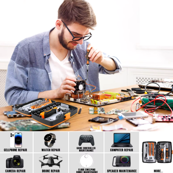 Універсальний набір викруток із тріскачкою 68 в 1 68 в 1 Torx RATCHET у кейсі, викрутка з насадками, викрутка з бітами | Зображення 3