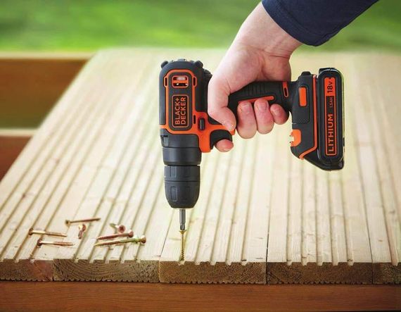Дрель-шуруповерт аккумуляторная BLACK+DECKER BDCDC18KB | Зображення 3