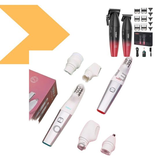 Комплект VGR 2 в 1 V-640 RED акумуляторна машинка для стрижки clipper та тример (45691-V-640_1888) | Зображення 1