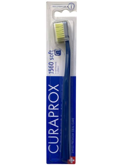 Зубна щітка Curaprox CS 1560 "Soft", d 0,15 мм. Темно-синій з салатовим (DBLG)