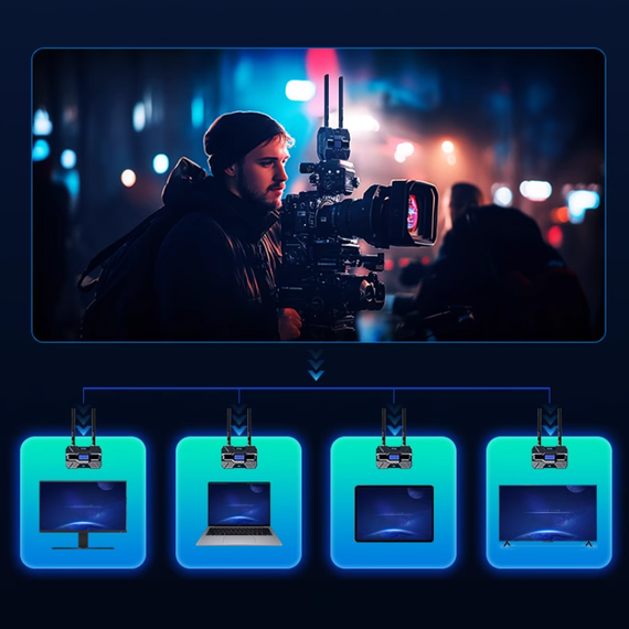 Беспроводной приемник RX HDMI 200м HD 1080P R200, 2.4G/5G Plug&Play портативный | Зображення 8