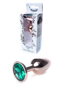 Анальна пробка B - Series HeavyFun Jewellery, золотисто-зелена