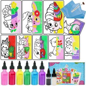 Детский набор для творчества картины с песка 9 в 1 KP-005 с магнитами