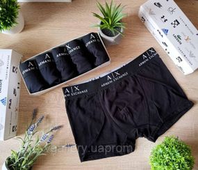 Чоловічі труси з написом Армані, чоловічі боксери Армані, бавовняні труси Армані Преміум'якості ХЛ, Без коробки