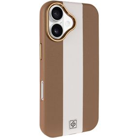 Шкіряний чохол Rally with Magnetic Fit для Apple iPhone 17 (6.3") Beige / White
