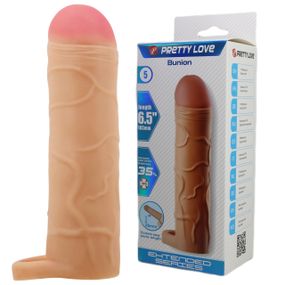 Удлиняющая насадка на пенис PRETTY LOVE Bunion реалистичная, бежевая, 16.5 х 3.8 см Sex Aura