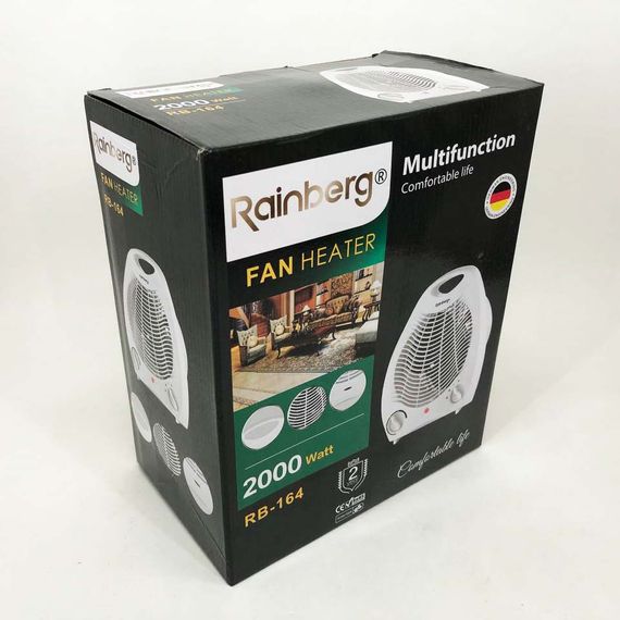 Тепловентилятор Rainberg RB-164 електричний обігрівач UR-216 2000 W | Зображення 3