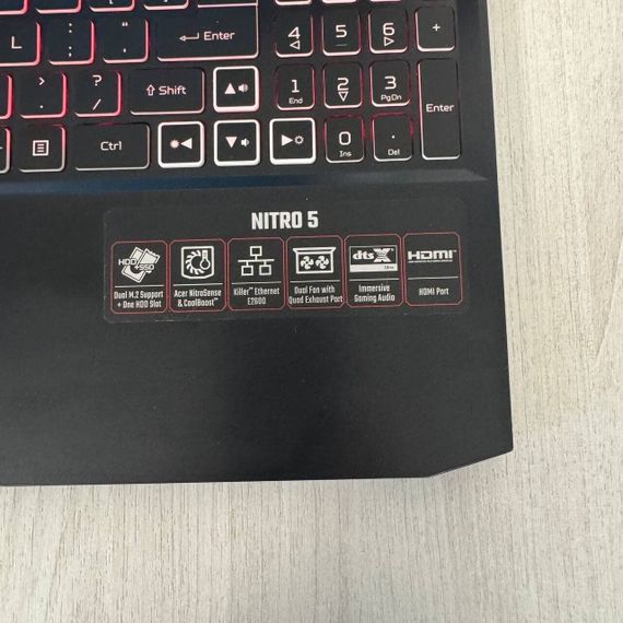 Ігровий ноутбук Acer Nitro 5 AN515-57 / 15.6" (1920x1080) IPS / Intel Core i7-10750H (6 (12) ядер по 2.6 - 5.0 GHz) / 16 GB DDR4 / 512 GB SSD / nVidia GeForce RTX 3060, 6 GB GDDR6, 192-bit / WebCam б/в | Зображення 3