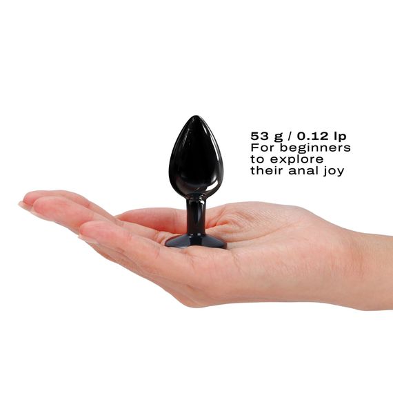 Металева анальна пробка з кристалом Dorcel Diamond Plug Black S | Зображення 3