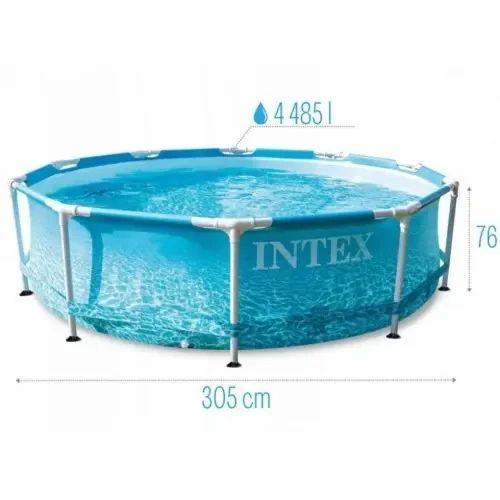 Каркасный бассейн с фильтром в комплекте Intex 28208 "Морской принт" 305 x 76 см