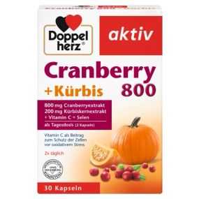 Вітаміни "Doppelherz Cranberry+Kurbis+Vitamin C+Selen" Доппельгерц капсули Журавлина+Гарбуз+Вітамін С+Селен, 30 шт