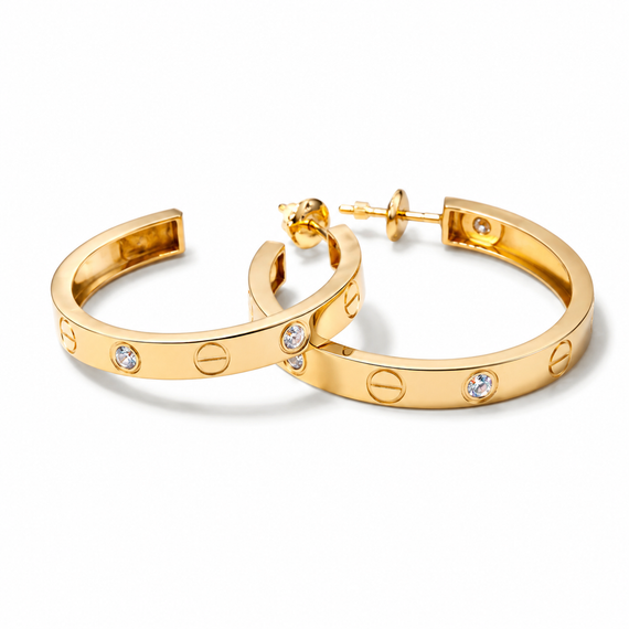 Серьги из желтого золота  с муассанитами S-0409 | Зображення 2