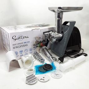 Мясорубка для дома с высокой мощностью Suntera SMG-5421B 1800 Вт, Электромясорубка шнековая с насадками CQ-96