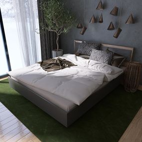 Ліжко двоспальне (ламельний каркас) Еверест Сіті-1600 200,5х168,8х82,6 см Дуб сонома/Графіт (EVR-071115)