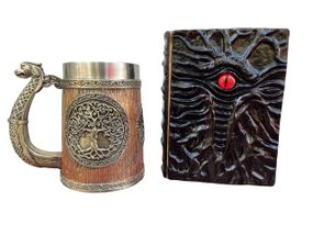 Подарунковий набір Кухоль 3D Вікінг і Дракон і Блокнот 3D «Книга, що дивиться у відповідь»