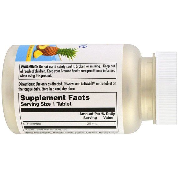 Теанін KAL L-Theanine ActivMelt Pineapple Dream 25 mg 120 Micro Tablets CAL-40757 | Зображення 2
