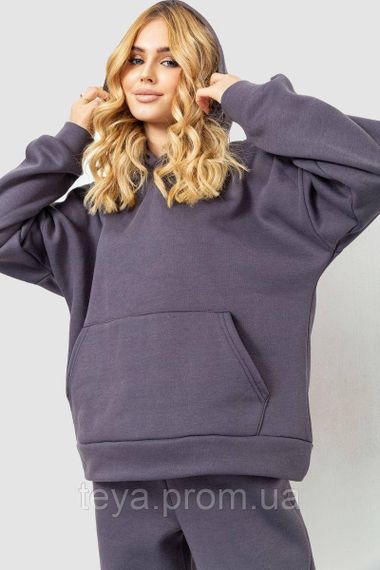 Спортивний костюм жіночий на флісі, колір темно-сірий, розмір L-XL FA_008426 | Зображення 4