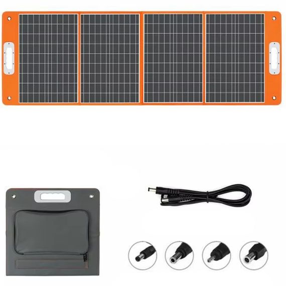 Портативна сонячна панель TSP-18V-100W Monocrystalline PD65W+QC3.0 (1USB-A/1C) Black | Зображення 1