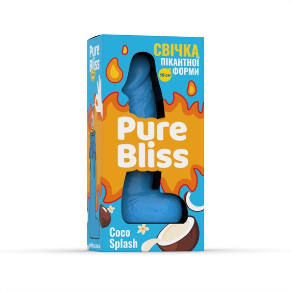 Свеча член Pure Bliss Coco Splash Blue, 18 см Sex Aura | Зображення 6