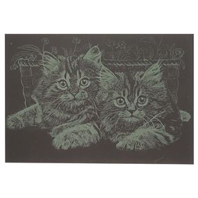 Гравюра А5 "Котики" ГрА5з-3 эконом вариант в пакете 21 х 14,8 см