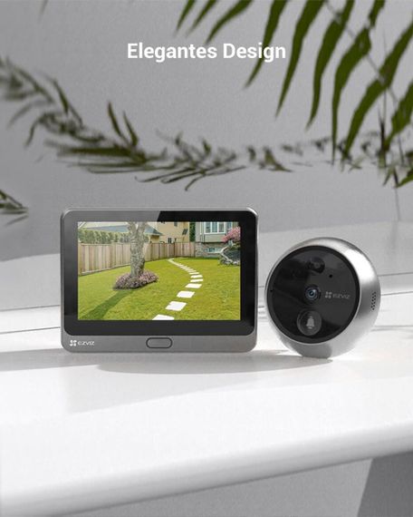 Відеодзвінок EZVIZ DP2C WiFi, Дверний дзвінок з камерою акумуляторний, монітор 4,3", PIR-сенсор, 155° огляд, дверне вічко | Зображення 6