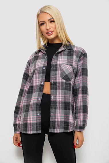Рубашка женская в клетку, цвет серый, 244R1070-2 | Зображення 1