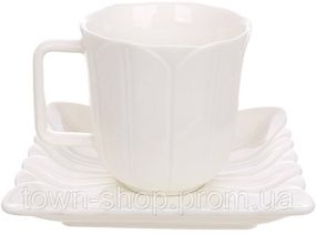 Чашка чайно-кофейная фарфоровая "White City Tulipe" 220мл с блюдцем BD-988-503