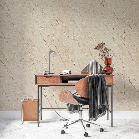 Декоративна ПВХ плита1,22м х 2,44м х 3мм Світло-бежевий мармур SW-00001408 | Зображення 6