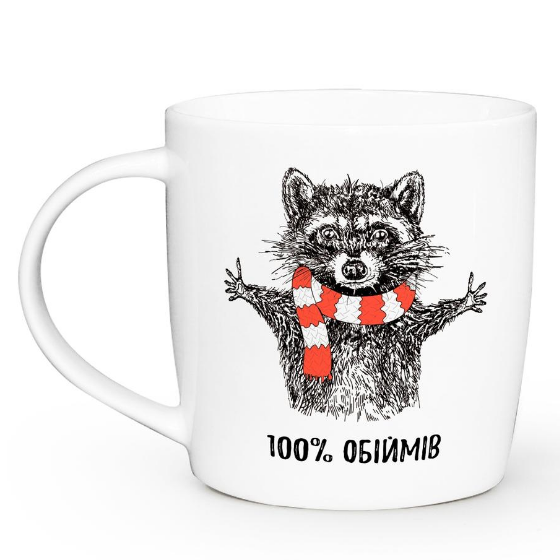 Чашка Єнот 350 мл бочка (подарункова уп) 1806 Кварта