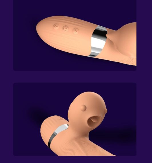 Вібратор Basia Thtusting Vibrator 2 in 1 Tongue Vibrators USB Sex Aura | Зображення 4