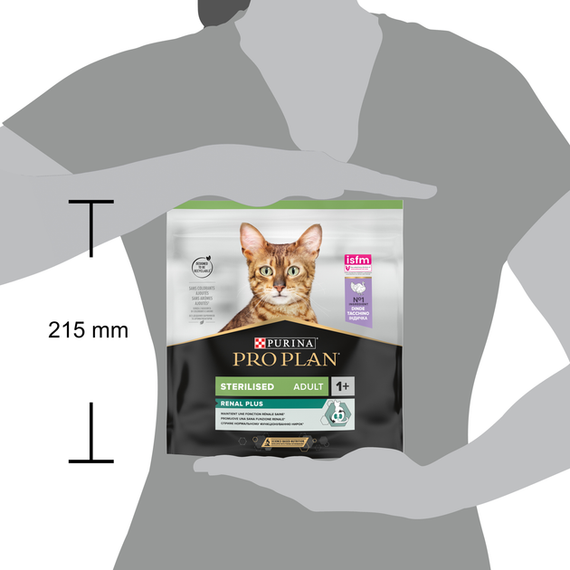 Сухий корм Purina PRO PLAN Sterilised Adult 1+ Renal Plus для дорослих стерилізованих котів, індичка 0.4 кг | Зображення 2
