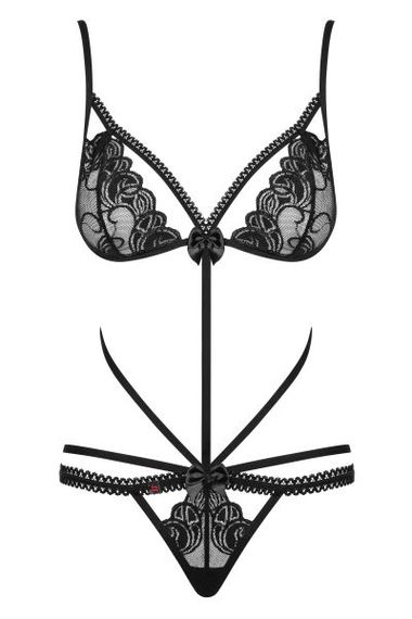 Боді Obsessive Wonderia S / M, Черный, S/M | Зображення 2