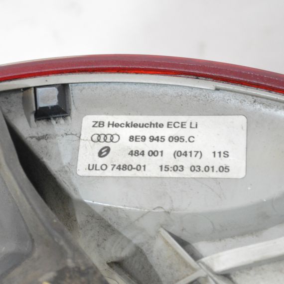 Ліхтар задній лівий Audi A4 B6 B7 2004-2008 універсал Фара стоп задня ліва Ауді а4 б6 б7 8E9945095C | Зображення 3