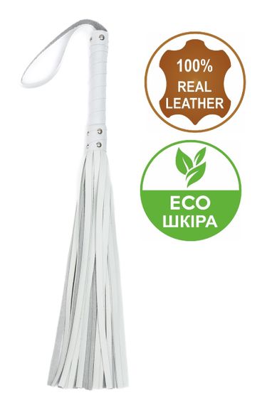 Флоггер из комбинированной кожи Flirty COMBO Leather - White, BM-00013 Sex Aura