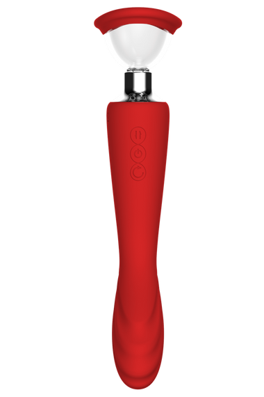 Двойной вибратор с 2 вакуумными насадками Dream Toys RED REVOLUTION GEORGIA Sex Aura | Зображення 4