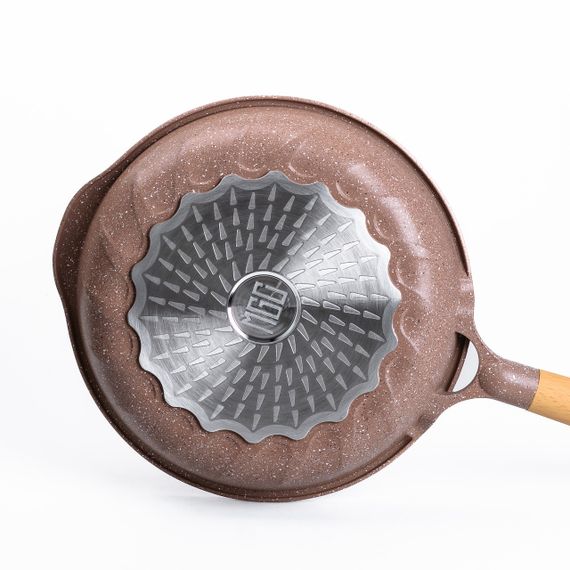 Алюмінієва сковорода 2,8 л з мармуровим антипригарним покриттям Ø 28 см кавова MGC HP-4-425CO | Зображення 2