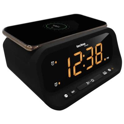 Настольные часы Technoline WT477 Wireless Mobile Charging Black (DAS302477) | Зображення 1