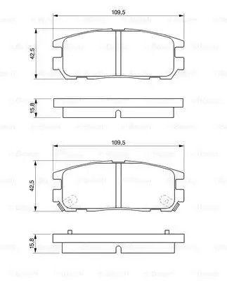 Колодки гальмівні дискові ISUZU/OPEL FRONTERA/MONTEREY задн.  BOSCH (0986424367) | Зображення 6