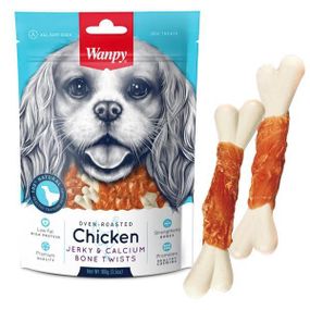 Wanpy Chicken Jerky & Calcium Bone Twists ванпи кость с вяленой курицей И кальцием лакомство для собак 0.1кг