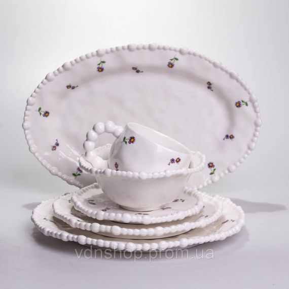Столовий набір посуду тарілок і чашок 32 предмети на 6 персон Pearl порцеляновий YY78-4A | Зображення 6