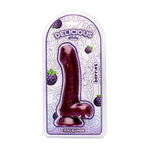 Фалоімітатор з ароматом ожини - Toyz4lovers Delicious Dildo Berries, 18,5 см Sex Aura | Зображення 1