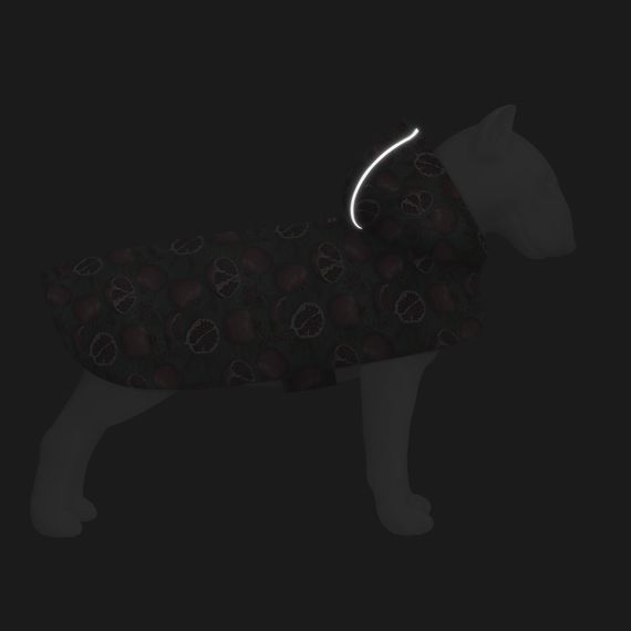 Дощовик-накидка з капюшоном для собак WAUDOG Clothes, малюнок "Гранати",L, А 48-52 см, B 60-70 см, С 42-52 см | Зображення 4
