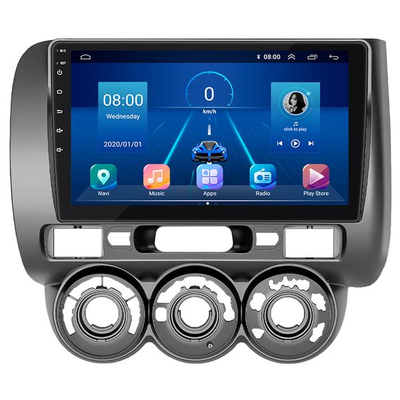 Штатна магнітола Lesko Honda Fit I Manual AC 2001-2008 IPS 1280x720 9" 2/32Gb CarPlay 4G Wi-Fi GPS Prime Фит