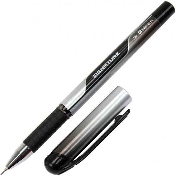 Ручка гелева Hiper Signature HG-105BK Hiper 0,6мм чорна | Зображення 1