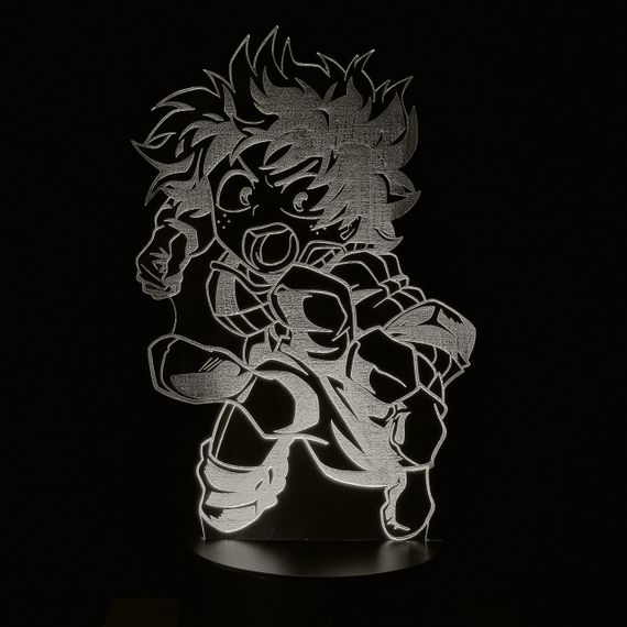 Акриловый светильник-ночник Изуку Мидория 2 белый tty-n000244