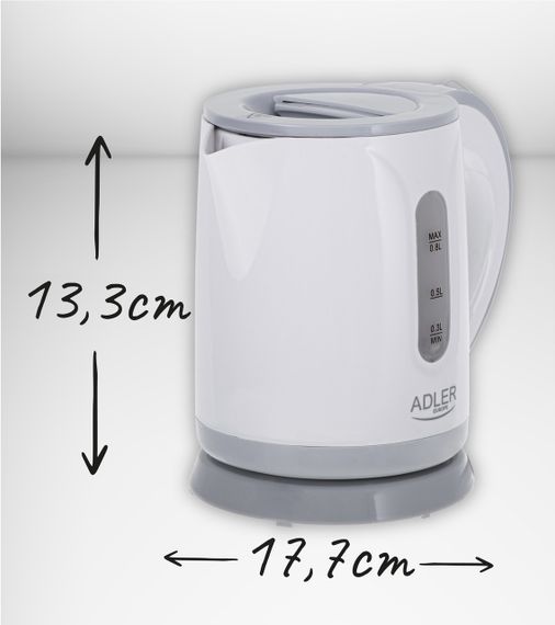 Електрочайник Adler AD 1371 сірий 0,8 л, 850 Вт | Зображення 5